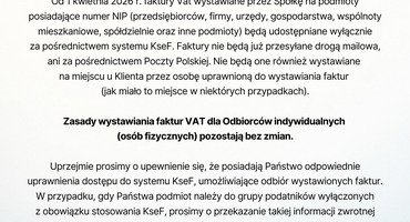 INFORMACJA - Krajowy System e-Faktur